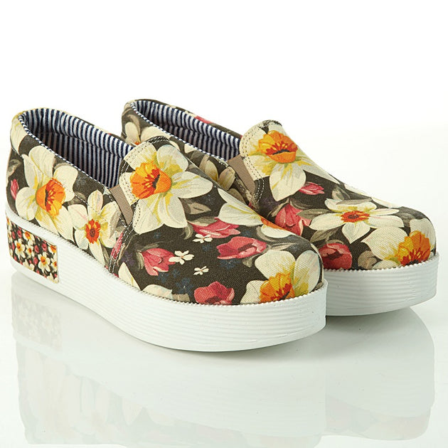  Goby VN4307 Flowers Women Sneakers Shoes - Goby Shoes UK