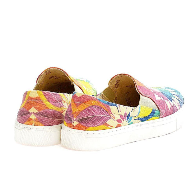  GOBY Colored Leaves Slip on Sneakers Shoes VN4402 Women Sneakers Shoes - Goby Shoes UK