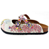  CALCEO Colorful Flowers and Yellow Colored Sweet Bee Patterned Clogs - WCAL123 Women Clogs Shoes - Goby Shoes UK