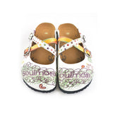  CALCEO Rainbow Polkadot and Striped, Green, Purple Colored Soulmate Written Patterned Clogs - WCAL136 Clogs Shoes - Goby Shoes UK