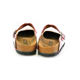  CALCEO Pink Colored Love Patterned, Grey and Orange Cute Rabbit Patterned Clogs - WCAL137 Clogs Shoes - Goby Shoes UK