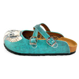  CALCEO Blue Colored Pattern and Grey Elephant Patterned Clogs - WCAL140 Women Clogs Shoes - Goby Shoes UK
