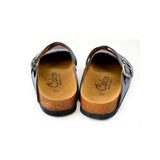  CALCEO Black and Brown Colored Bat Patterned Clogs - WCAL142 Women Clogs Shoes - Goby Shoes UK
