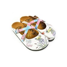  CALCEO Pink, Blue Colored Striped and Love Frog Patterned Clogs - WCAL148 Clogs Shoes - Goby Shoes UK