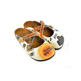  CALCEO Orange and Black Colored and Cute Spider Patterned, Happy Halloween, Patterned Clogs - WCAL150 Clogs Shoes - Goby Shoes UK