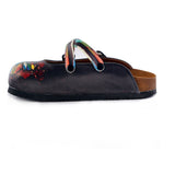  CALCEO Black and Rainbow Colored, Butterfly Patterned Clogs - WCAL158 Women Clogs Shoes - Goby Shoes UK