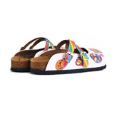  CALCEO Rainbow Patterned, Peace Love Written Patterned Clogs - WCAL162 Clogs Shoes - Goby Shoes UK