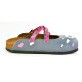  CALCEO Grey and Pink Love, Cute Alien Patterned Clogs - WCAL167 Women Clogs Shoes - Goby Shoes UK