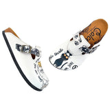  CALCEO Black Paw and Cute Naughty Animals Patterned Clogs - WCAL342 Women Clogs Shoes - Goby Shoes UK