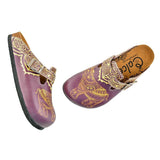 Yellow Moazic Patterned and Purple Elephant Patterned Clogs - WCAL345