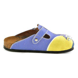  CALCEO Blue Moon Light and Naughty Cat Patterned Clogs - WCAL352 Women Clogs Shoes - Goby Shoes UK
