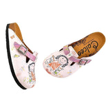  CALCEO Purple and White Colored, Patterned and Mom and Kids Patterned Clogs - WCAL354 Clogs Shoes - Goby Shoes UK