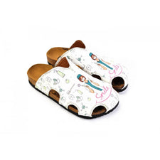 White and Pink Colored, Smile Written, Dentist Patterned Clogs - WCAL605