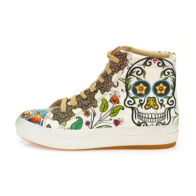  Goby WCV2032 Skull and Mandala Sneaker Boots Women Boots Shoes - Goby Shoes UK