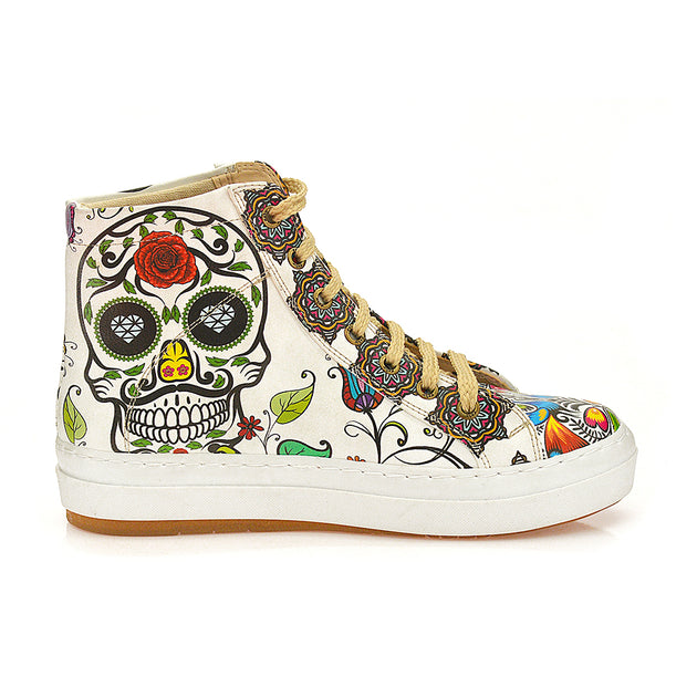  Goby WCV2032 Skull and Mandala Sneaker Boots Women Boots Shoes - Goby Shoes UK