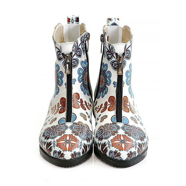  GOBY Flowers Short Boots WFER113 Women Short Boots Shoes - Goby Shoes UK