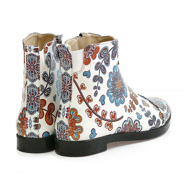  GOBY Flowers Short Boots WFER113 Women Short Boots Shoes - Goby Shoes UK