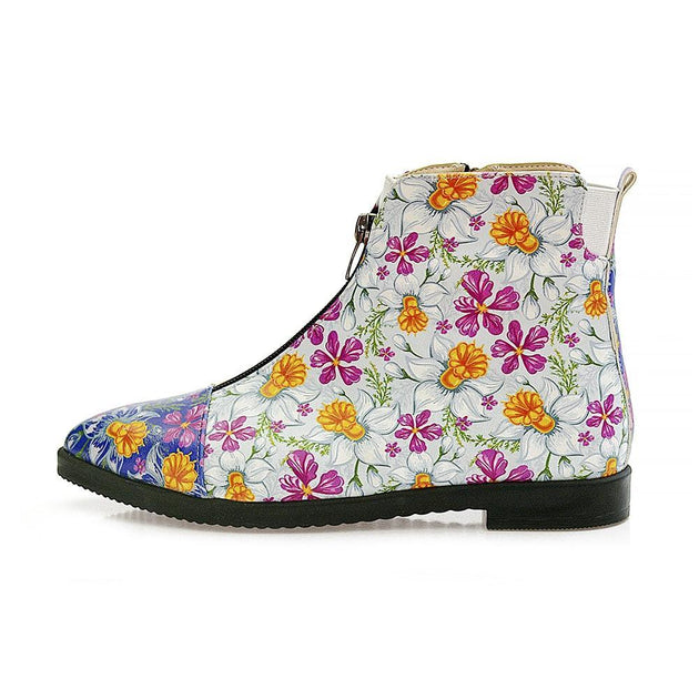  GOBY Flowers and Butterfly Short Boots WFER114 Women Short Boots Shoes - Goby Shoes UK