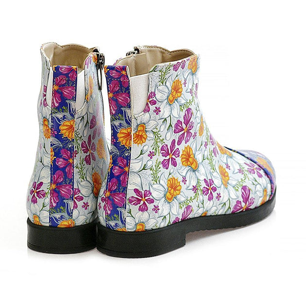  GOBY Flowers and Butterfly Short Boots WFER114 Women Short Boots Shoes - Goby Shoes UK