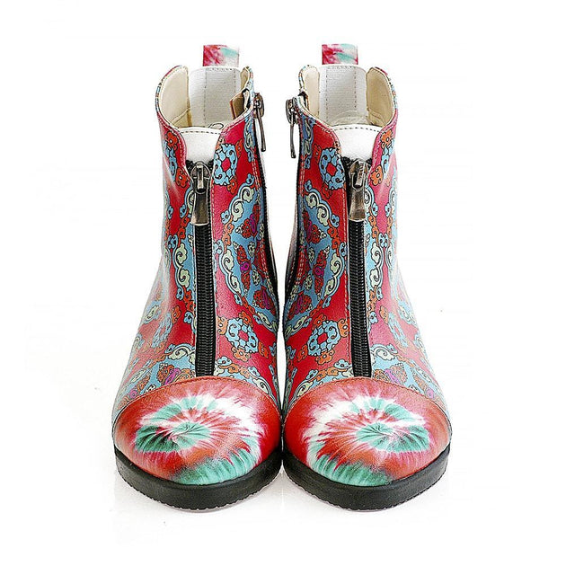  GOBY Colored Pattern Short Boots WFER115 Women Short Boots Shoes - Goby Shoes UK