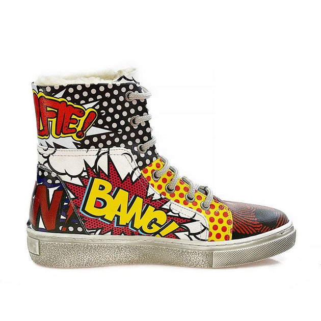  GOBY Pop Art Short Boots WJAS123 Women Boots Shoes - Goby Shoes UK