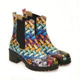  GOBY Colored Wicker Short Boots WLAS116 Women Short Boots Shoes - Goby Shoes UK
