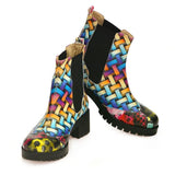  GOBY Colored Wicker Short Boots WLAS116 Women Short Boots Shoes - Goby Shoes UK