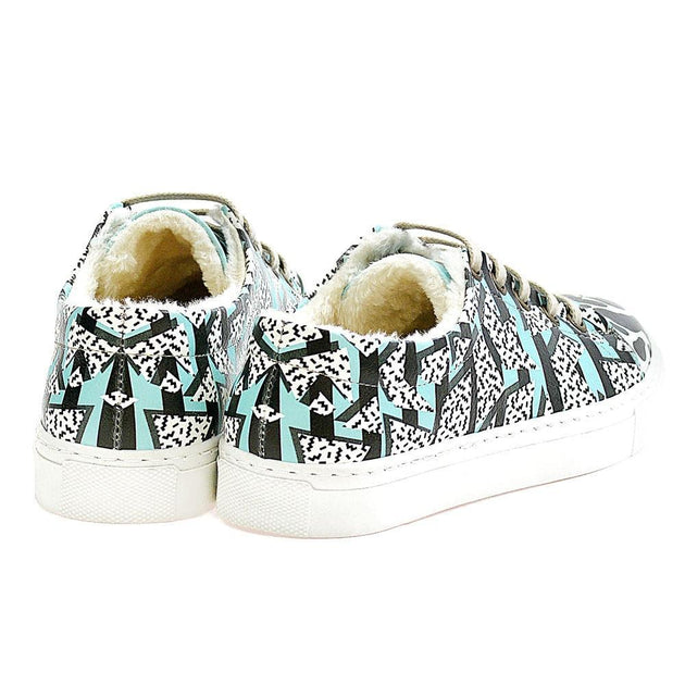  GOBY Black and Blue Pattern Slip on Sneakers Shoes WSPR114 Women Sneakers Shoes - Goby Shoes UK