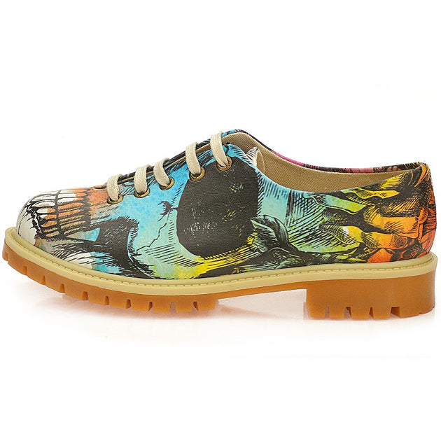  Goby WTMK6515 Colored Skull Women Oxford Shoes - Goby Shoes UK