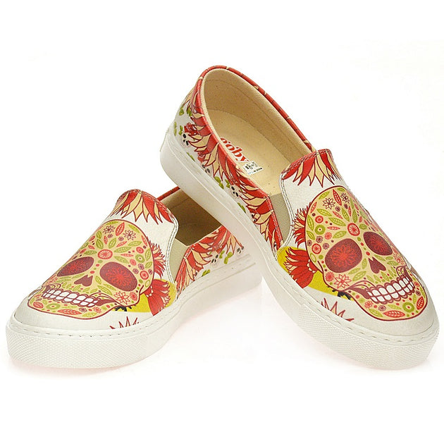  Goby WVN4045 Pattern Skull Women Sneakers Shoes - Goby Shoes UK