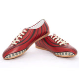 Red Pattern Ballerinas Shoes SLV075