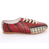 Red Pattern Ballerinas Shoes SLV075