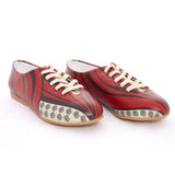 Red Pattern Ballerinas Shoes SLV075